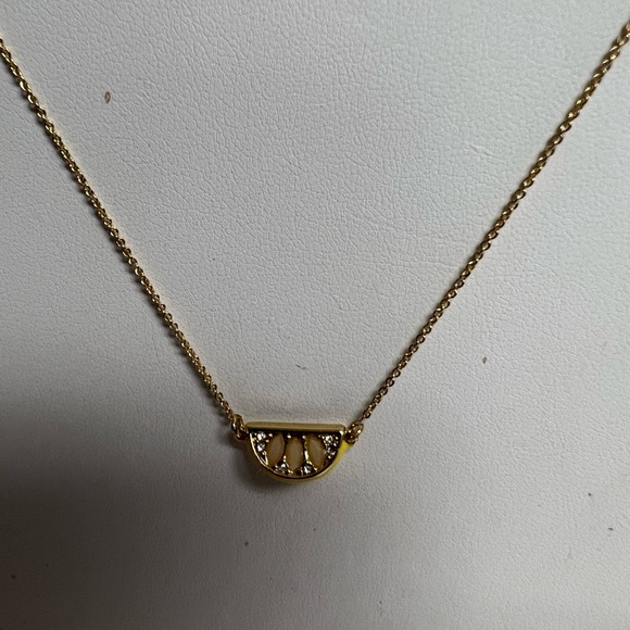 New With Tags Kate Spade Lemon Slice Goldtone Necklace